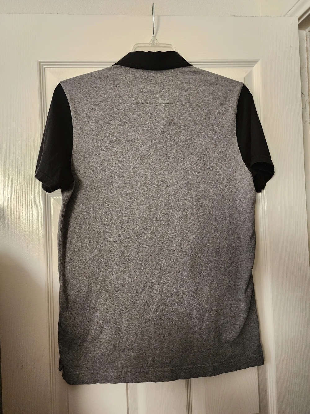 Banana Republic Men's Cotton Silk Colorblock Polo Shirt Gray Black Size L